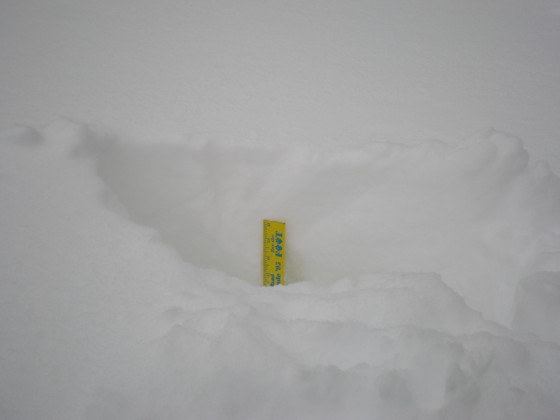 A ruler wasn't long enough to measure the snow depth A ruler wasn't long enough to measure the snow depth