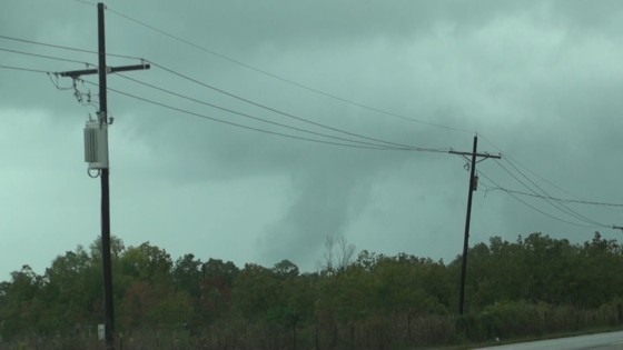 Mysterious funnel/scud bomb a few miles north of Liberty, TX.