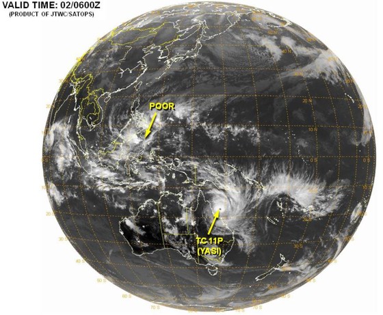A global perspective on Cyclone Yasi heading for northeastern Australia A global perspective on Cyclone Yasi heading for northeastern Australia