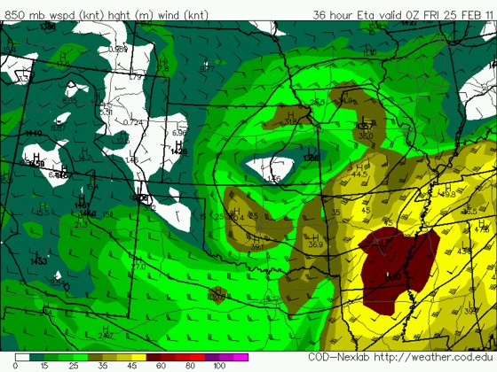 WRF 850mb forecast from 12z 2/23 valid 00z Fri 2/25 WRF 850mb forecast from 12z 2/23 valid 00z Fri 2/25