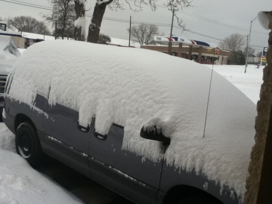 Snow in Mesquite, TX Friday morning (2/4). Photo taken by Meggan Figueroa not long before a heavy snow band moved through. Snow in Mesquite, TX Friday morning (2/4). Photo taken by Meggan Figueroa not long before a heavy snow band moved through.