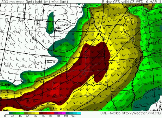 00z March 4 GFS 500mb valid 00z March 9 00z March 4 GFS 500mb valid 00z March 9
