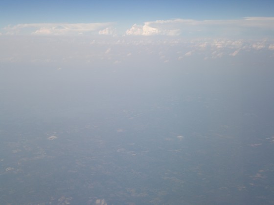 Thunderstorms off in the distance as we approached Charlotte, NC Thunderstorms off in the distance as we approached Charlotte, NC
