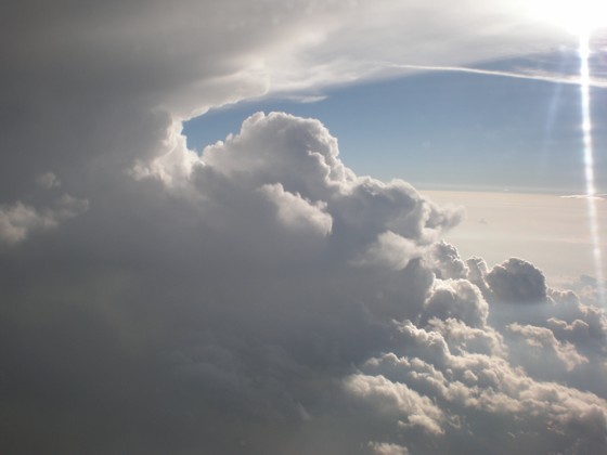 Supercell just north of the plane, with a visible anvil. This was the reason for our re-direct into Columbia, SC. Supercell just north of the plane, with a visible anvil. This was the reason for our re-direct into Columbia, SC.