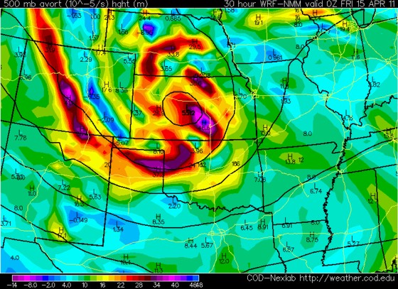 12z April 13 WRF 500mb vorticity valid 00z 15 April 12z April 13 WRF 500mb vorticity valid 00z 15 April