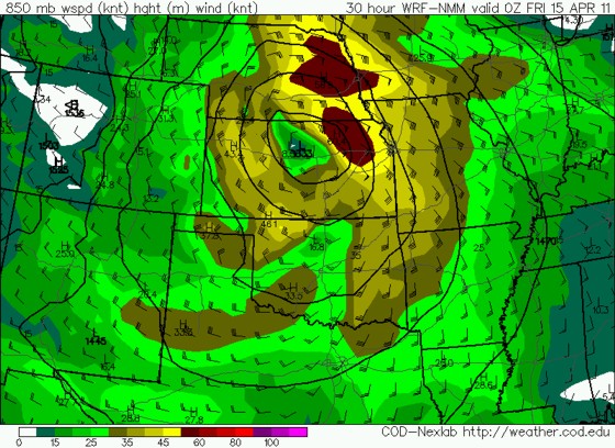 12z April 13 WRF 850mb winds valid 00z 15 April 12z April 13 WRF 850mb winds valid 00z 15 April
