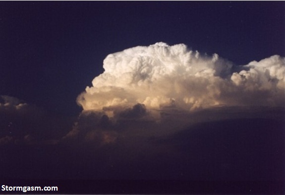 Supercell at sunset on April 17, 2002 in far northwestern Oklahoma. Supercell at sunset on April 17, 2002 in far northwestern Oklahoma.