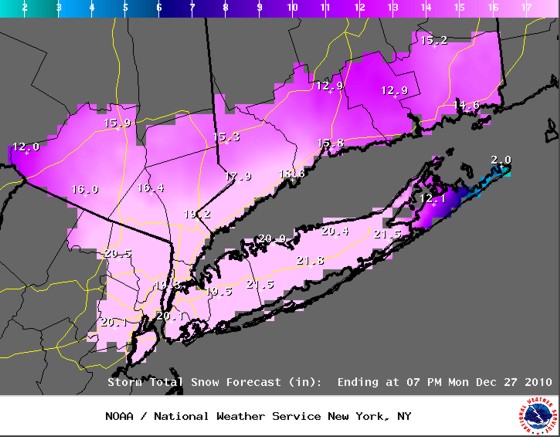 NWS snowfall forecast for the Tri-State region NWS snowfall forecast for the Tri-State region