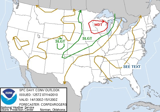 SPC Day 1 Outlook for July 14 SPC Day 1 Outlook for July 14