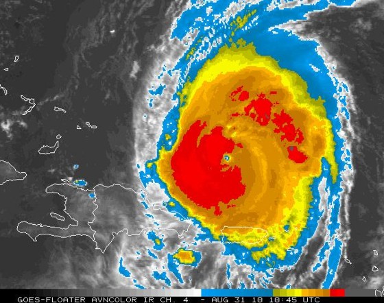 Hurricane Earl on the morning of August 31 Hurricane Earl on the morning of August 31