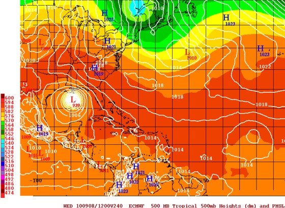 12z August 29 European Operational model takes Hurricane Fiona to the central Gulf on September 7. 