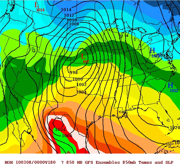 GFS Ensemble mean surface pressures from 12z Feb 28 valid March 7 GFS Ensemble mean surface pressures from 12z Feb 28 valid March 7