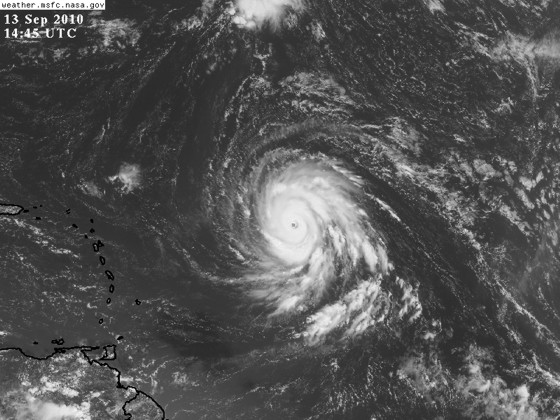 Visible image of Hurricane Igor 14:45 UTC September 13