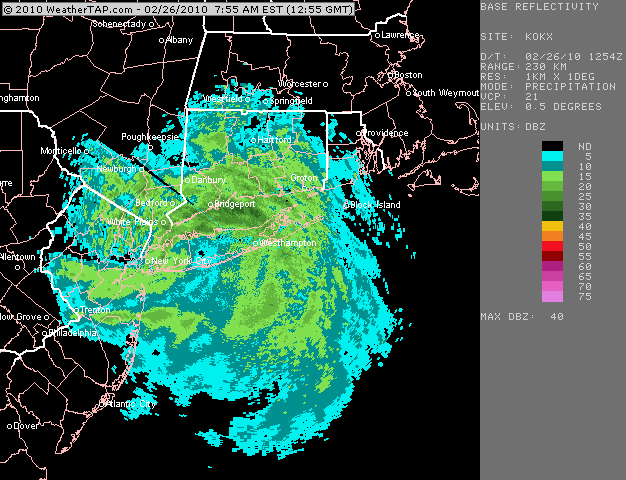 NYC Radar loop 8:45 a.m. Friday, February 26