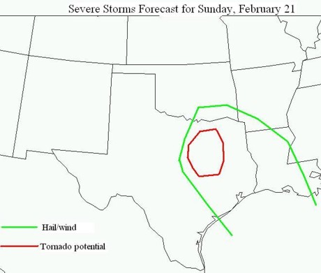 Jim's forecast made Friday, February 19 @ 10 a.m.