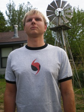 Jesse Duncan, shirt model. Was my awesome and fearless chase driver May 10.