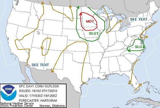 SPC Outlook valid 7/17/10 SPC Outlook valid 7/17/10