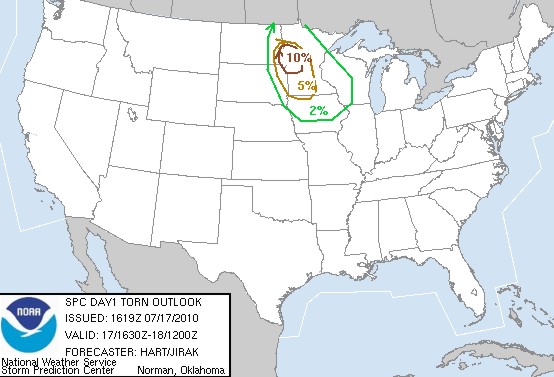 SPC Tornado Prob valid 7/17 SPC Tornado Prob valid 7/17