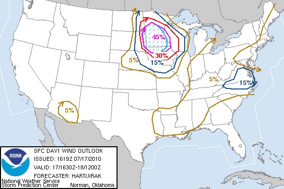 SPC Wind prob valid 7/17 SPC Wind prob valid 7/17