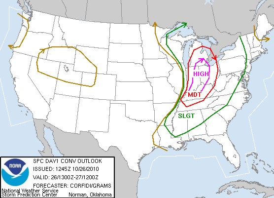 High risk for severe storms from the Storm Prediction Center
