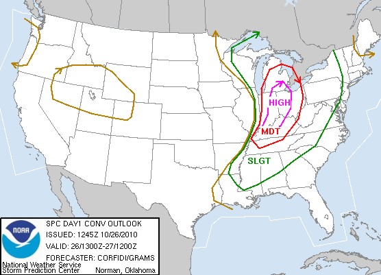 High risk for severe storms from the Storm Prediction Center High risk for severe storms from the Storm Prediction Center