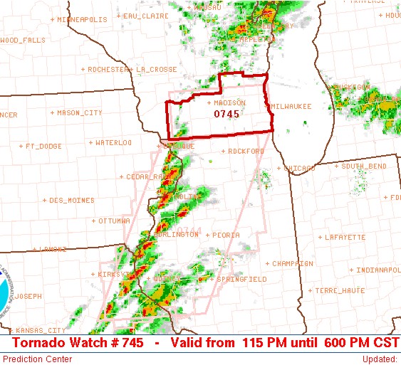 Two tornado watches in place with radar showing low topped supercells...